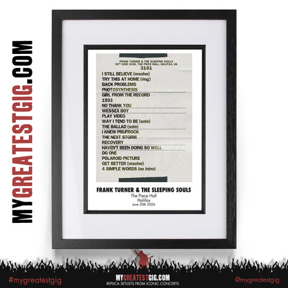 Bowling for Soup / Frank Turner - Bowl My Bones Tour 2026 Replica Setlist Posters