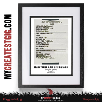 Bowling for Soup / Frank Turner - Bowl My Bones Tour 2026 Replica Setlist Posters