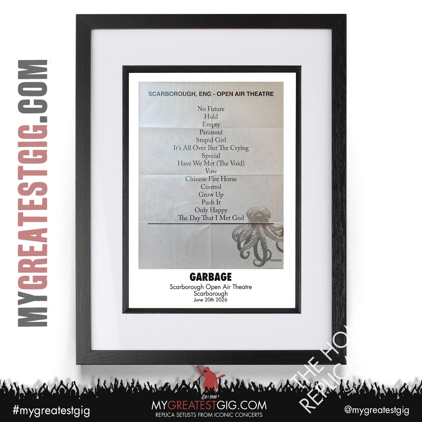 Skunk Anansie & Garbage - Scarborough Open Air Theatre - June 20th 2026 Replica Setlist Poster