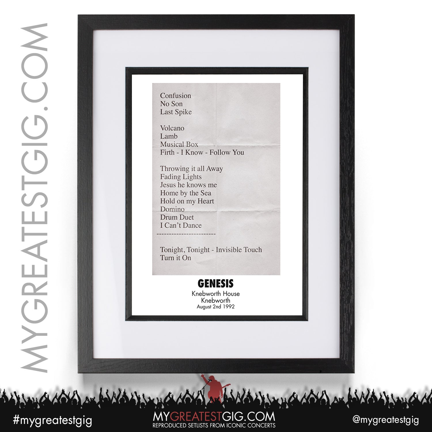 Genesis Knebworth August 2nd 1992 Recreated Setlist Poster My