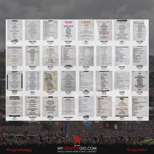 Glastonbury Festival 2025 - Worthy Farm - June 27th-29th 2025 Replica Setlist Posters