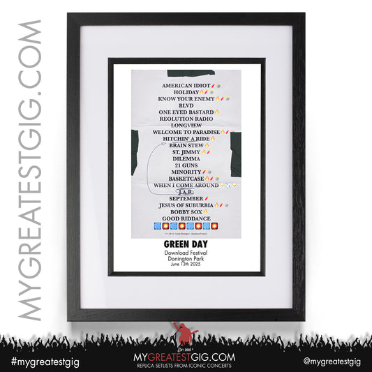 Green Day - The Saviors Tour 2025 -  Replica Setlist Posters