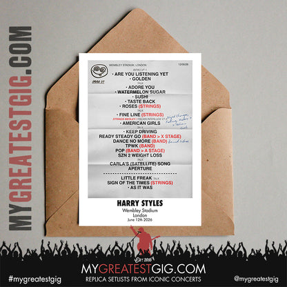 Harry Styles - Together, Together 2026 Tour - Replica Setlist Posters