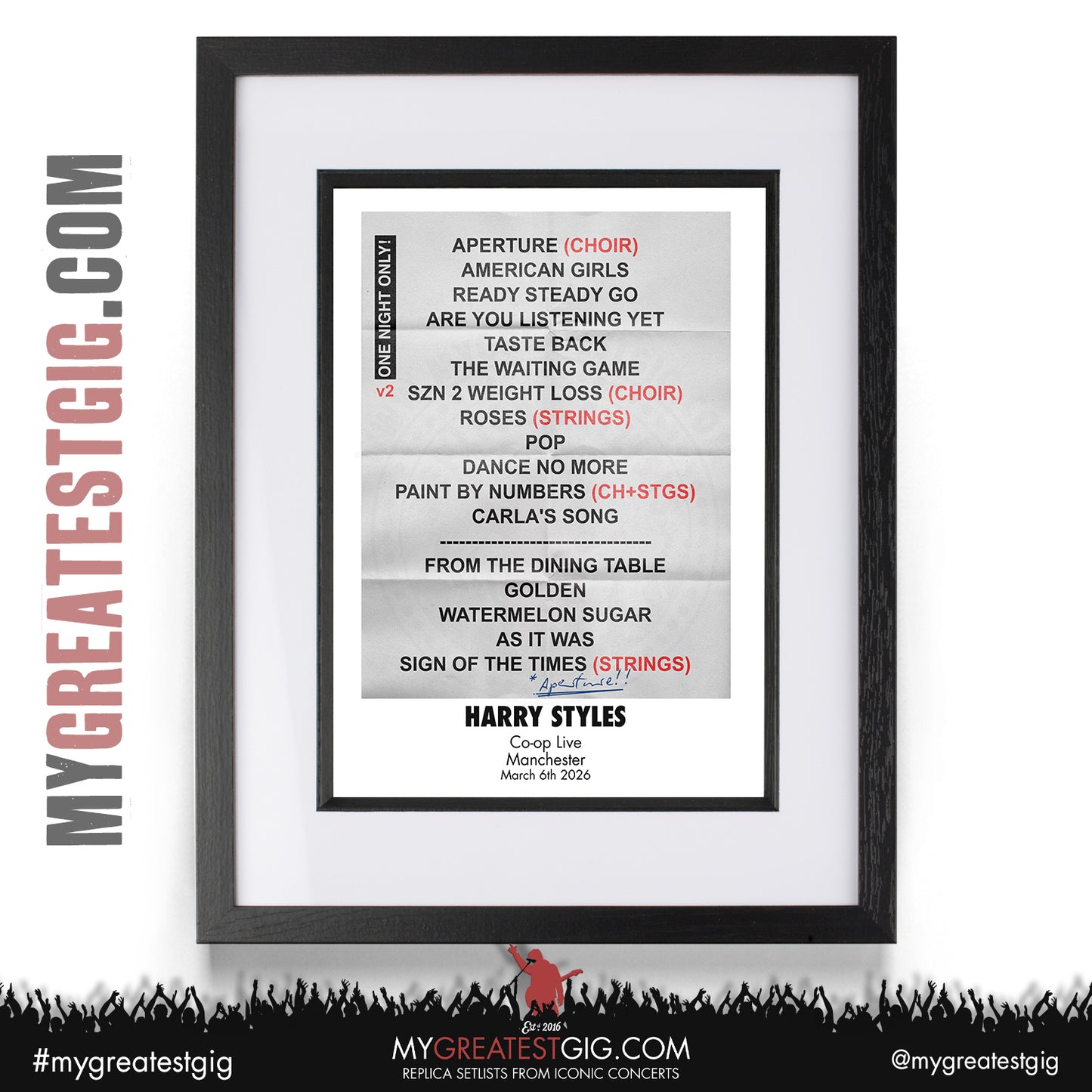 Harry Styles - Together, Together 2026 Tour - Replica Setlist Posters