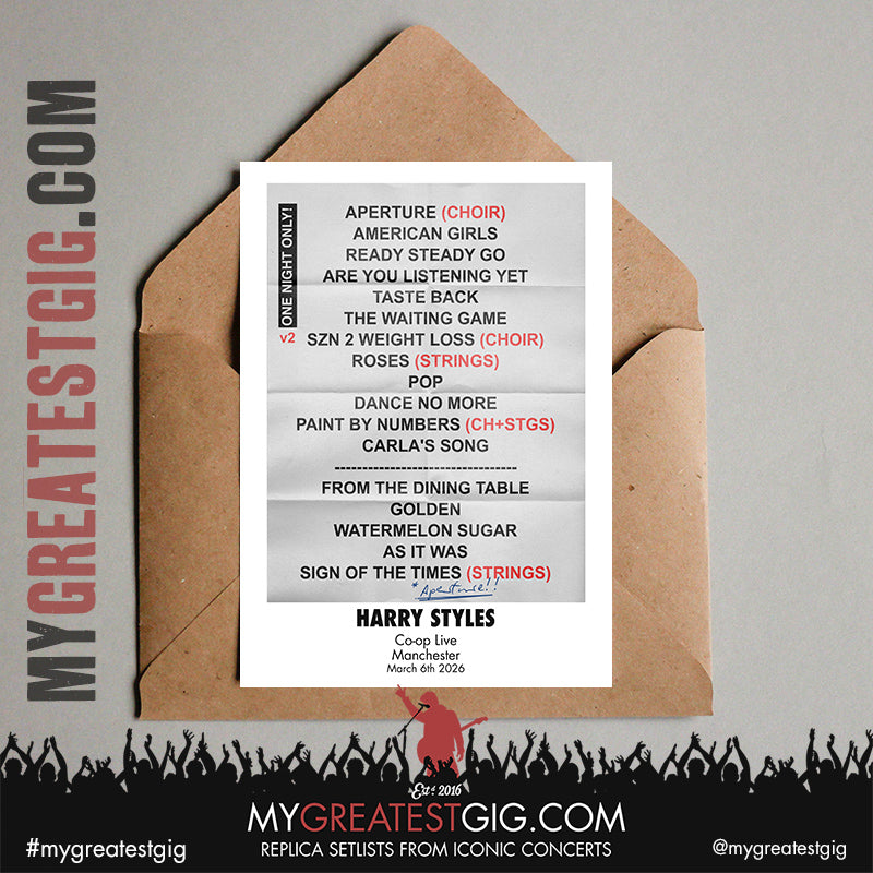 Harry Styles - Together, Together 2026 Tour - Replica Setlist Posters