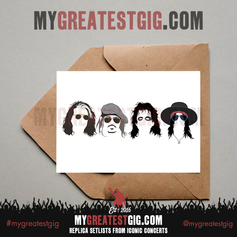 The Hollywood Vampires - Minimal Band Hairstyles Illustration - Posters, Prints & Greeting Cards