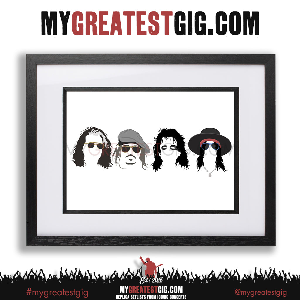 The Hollywood Vampires - Minimal Band Hairstyles Illustration - Posters, Prints & Greeting Cards