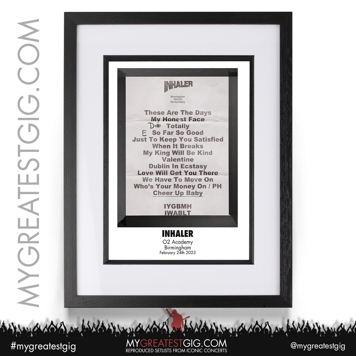 Inhaler - Birmingham -February 24th 2023 Recreated Setlist Poster