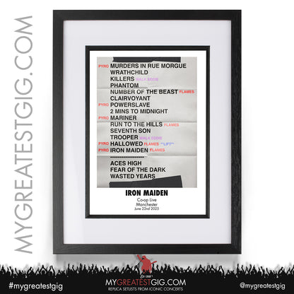 Iron Maiden - Run For Your Lives Tour 2025 -  Replica Setlist Posters