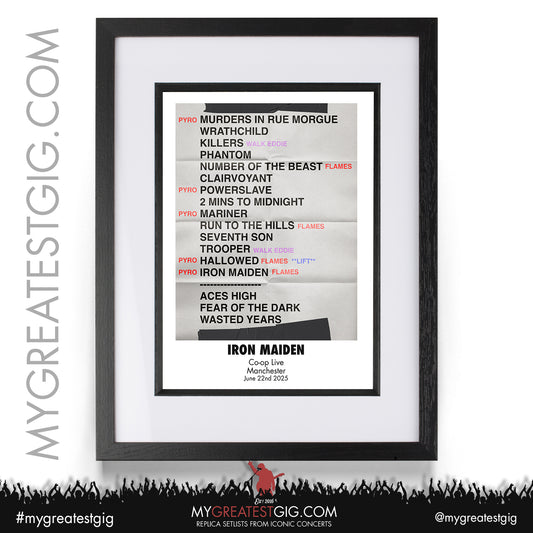 Iron Maiden - Run For Your Lives Tour 2025 -  Replica Setlist Posters