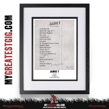 Jamie T - Ghost Uk Tour 2026 - Replica Setlist Posters