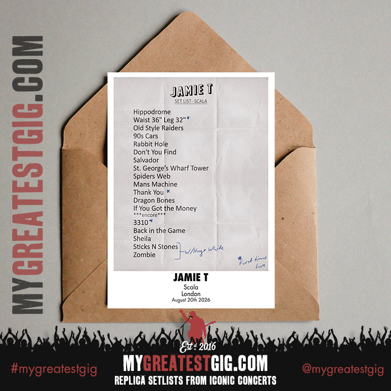 Jamie T - Ghost Uk Tour 2026 - Replica Setlist Posters