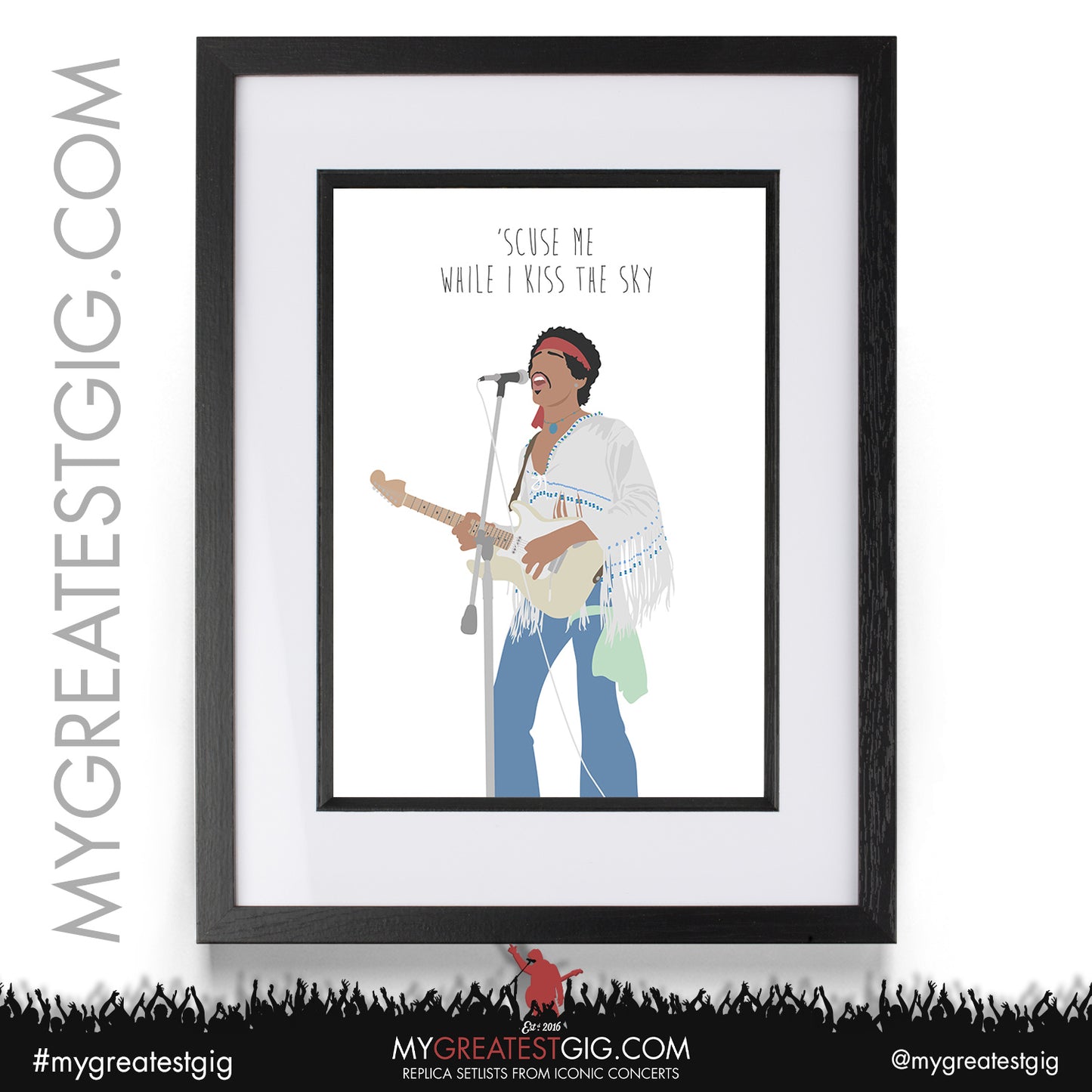 Jimi Hendrix - Lyrics Posters, Prints & Cards