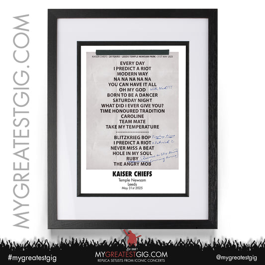 Kaiser Chiefs - Employment 20 Year Anniversary Tour 2025 - Replica Setlist Posters