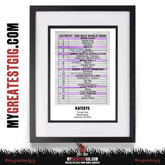 Katseye - WildWorld Tour 2026 -  Replica Setlist Posters