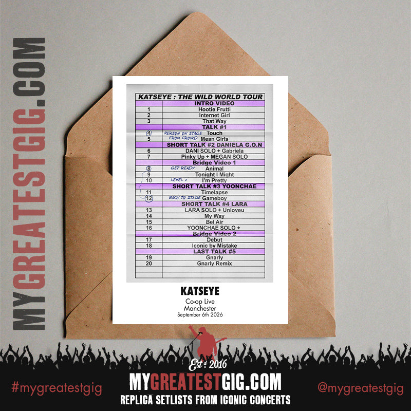 Katseye - WildWorld Tour 2026 -  Replica Setlist Posters