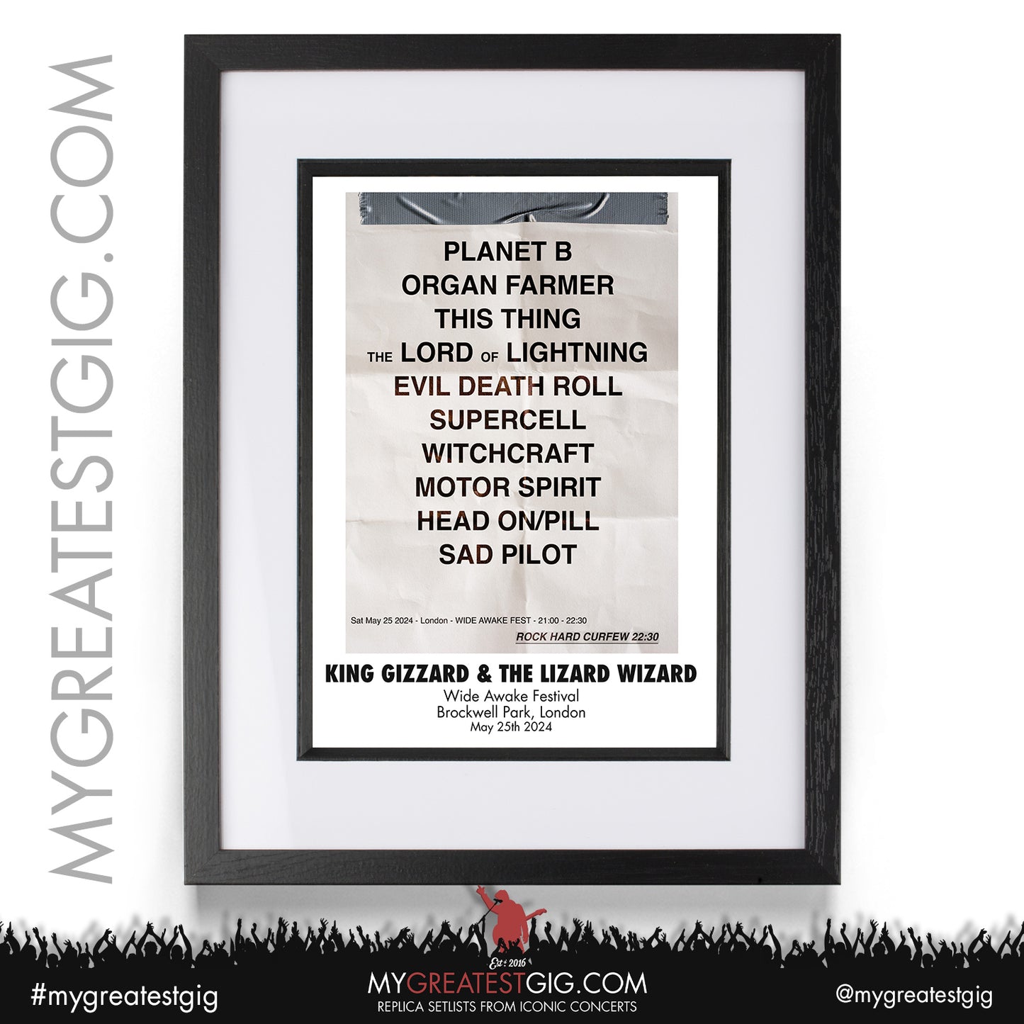 King Gizzard & The Lizard Wizard - London - May 25th 2024 Replica Setlist Poster