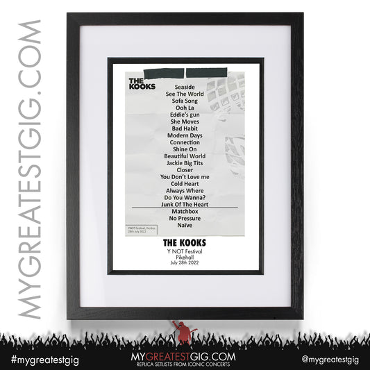 The Kooks - Y NOT Festival - July 28th 2022 Replica Setlist Poster