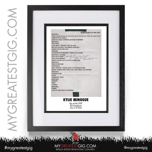 Kylie Minogue - Tension Tour 2025 - Replica Setlist Posters