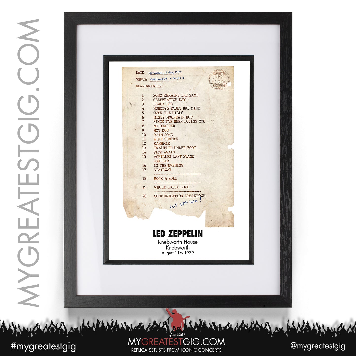 Led Zeppelin - Knebworth - Aug 4th/11th 1979 Replica Set List Posters