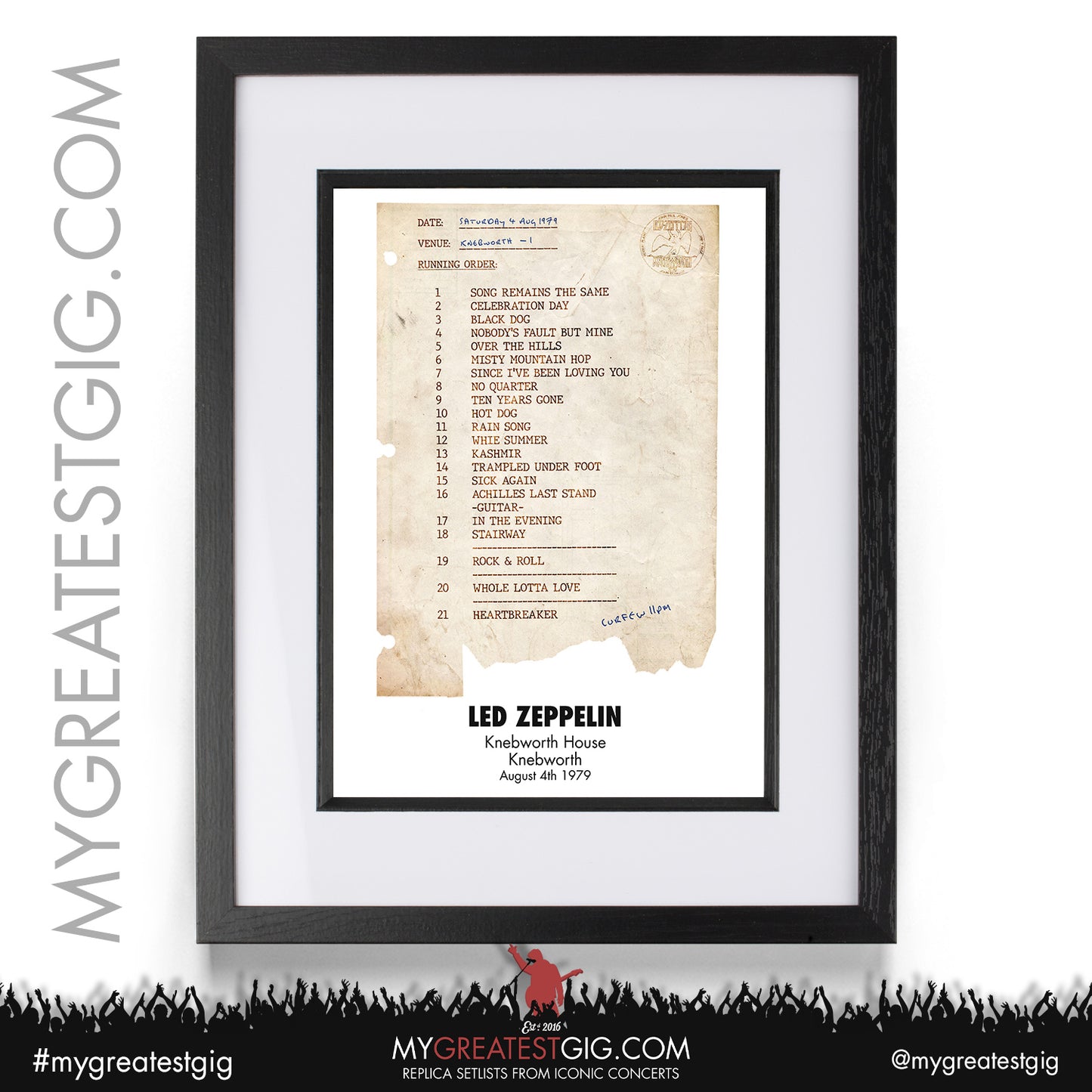Led Zeppelin - Knebworth - Aug 4th/11th 1979 Replica Set List Posters