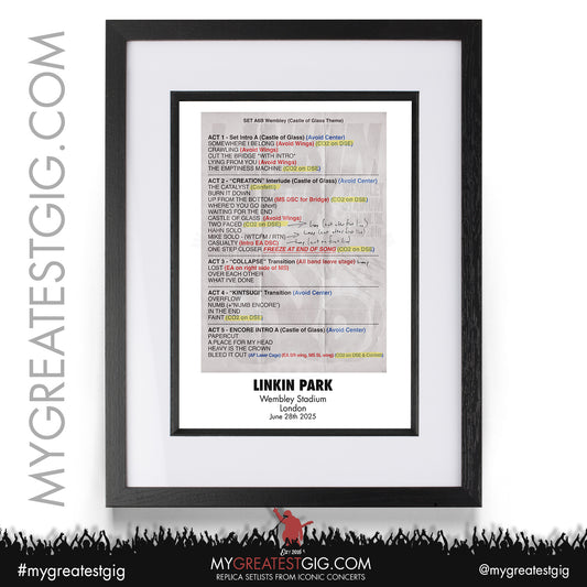 Linkin Park - From Zero World Tour 2025 - Replica Setlist Posters