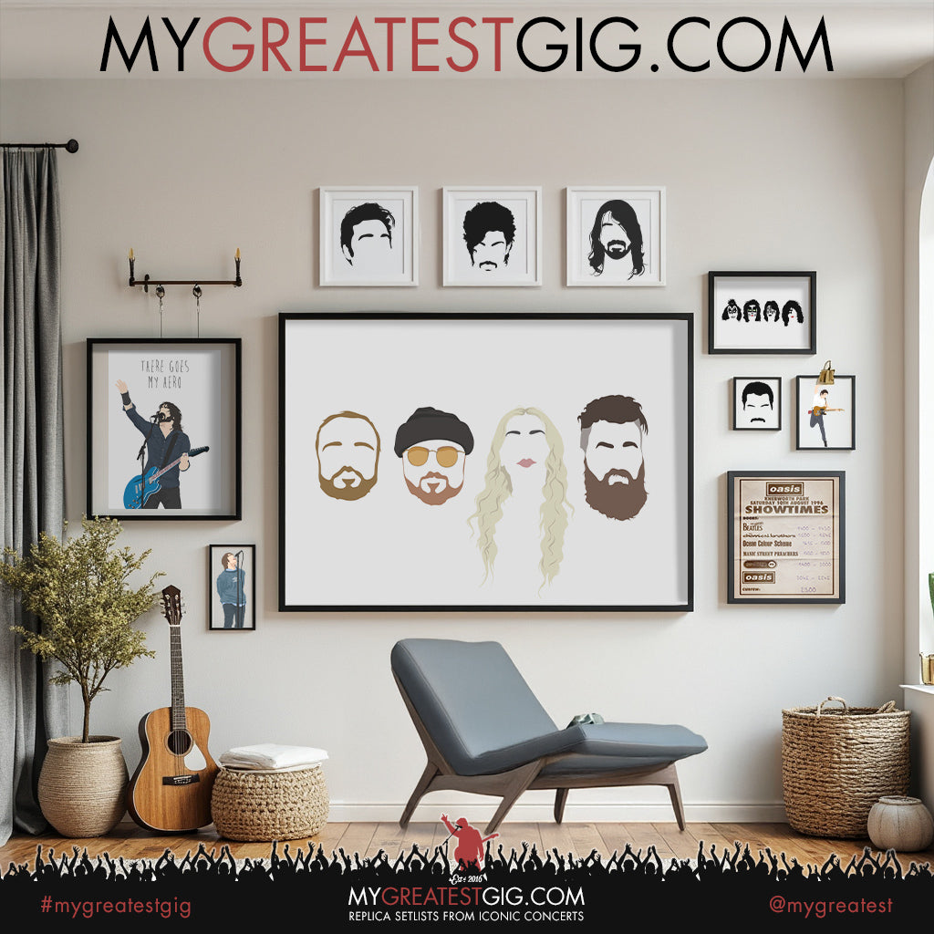 The Lottery Winners - Minimal Band Hairstyles Illustration - Posters, Prints & Greeting Cards