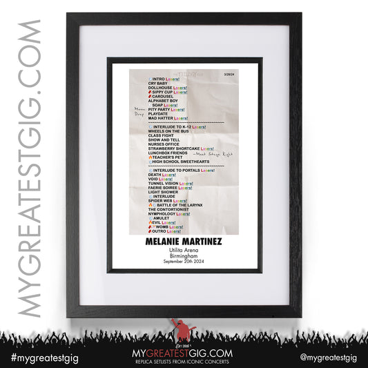 Melanie Martinez - UK Tour - 2024 Replica Setlist Posters