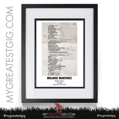 Melanie Martinez - UK Tour - 2024 Replica Setlist Posters
