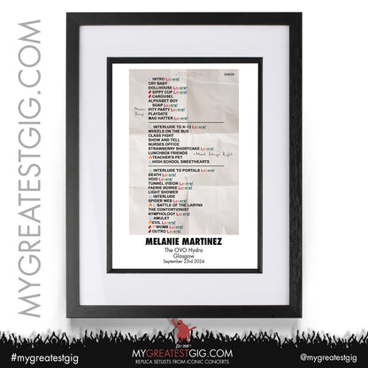 Melanie Martinez - UK Tour - 2024 Replica Setlist Posters