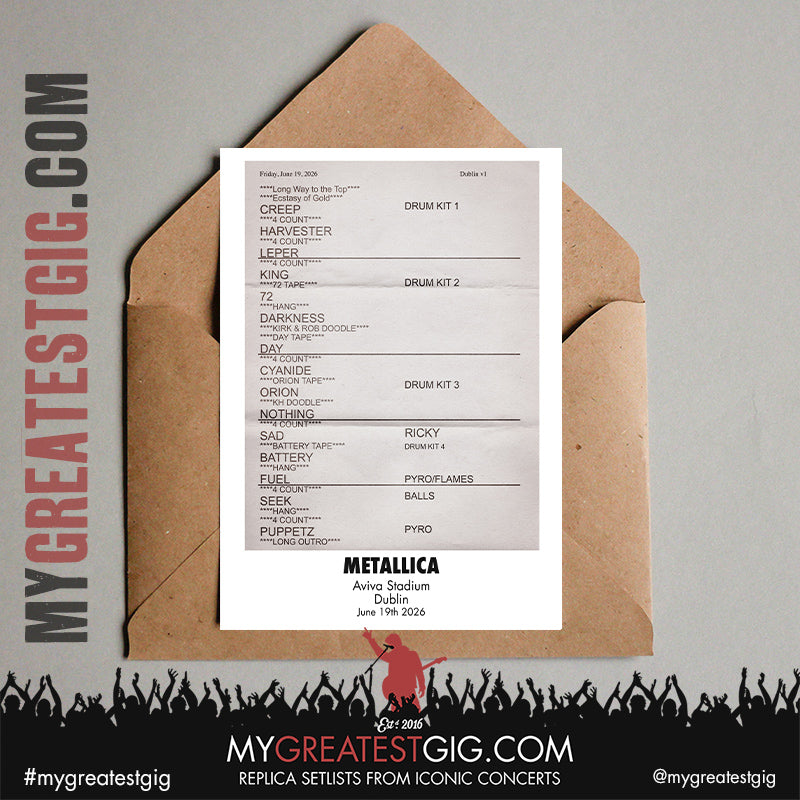 Metallica - M72 World Tour - 2026 Replica Setlist Posters