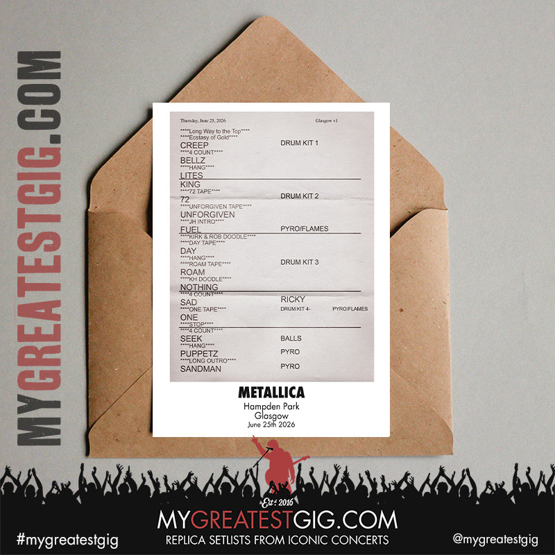 Metallica - M72 World Tour - 2026 Replica Setlist Posters