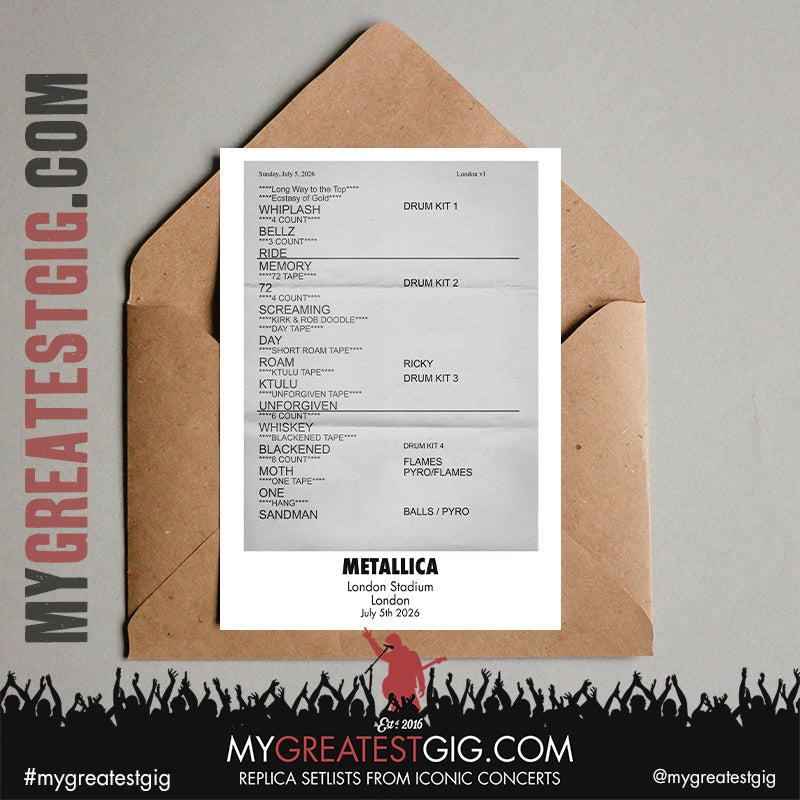 Metallica - M72 World Tour - 2026 Replica Setlist Posters