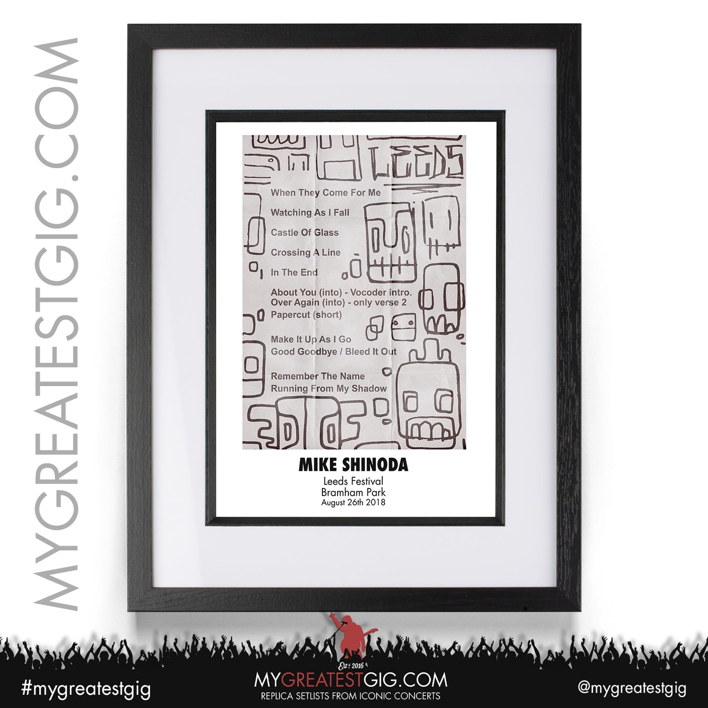 Mike Shinoda - Leeds/Reading Festival - August 25th/26th 2018 Replica Setlist Poster