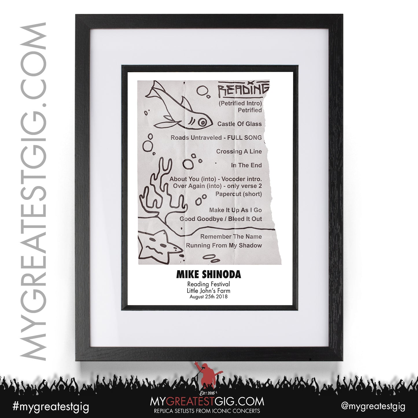 Mike Shinoda - Leeds/Reading Festival - August 25th/26th 2018 Replica Setlist Poster