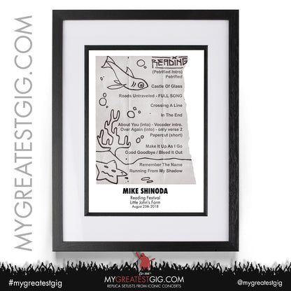 Mike Shinoda - Leeds/Reading Festival - August 25th/26th 2018 Replica Setlist Poster