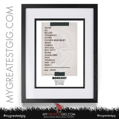 Morrissey - Manchester - May 7th 2006 Replica Setlist Poster