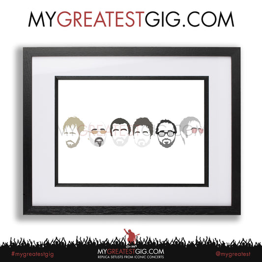 Oasis - Minimal Band Hairstyles Illustration - Posters, Prints & Greeting Cards