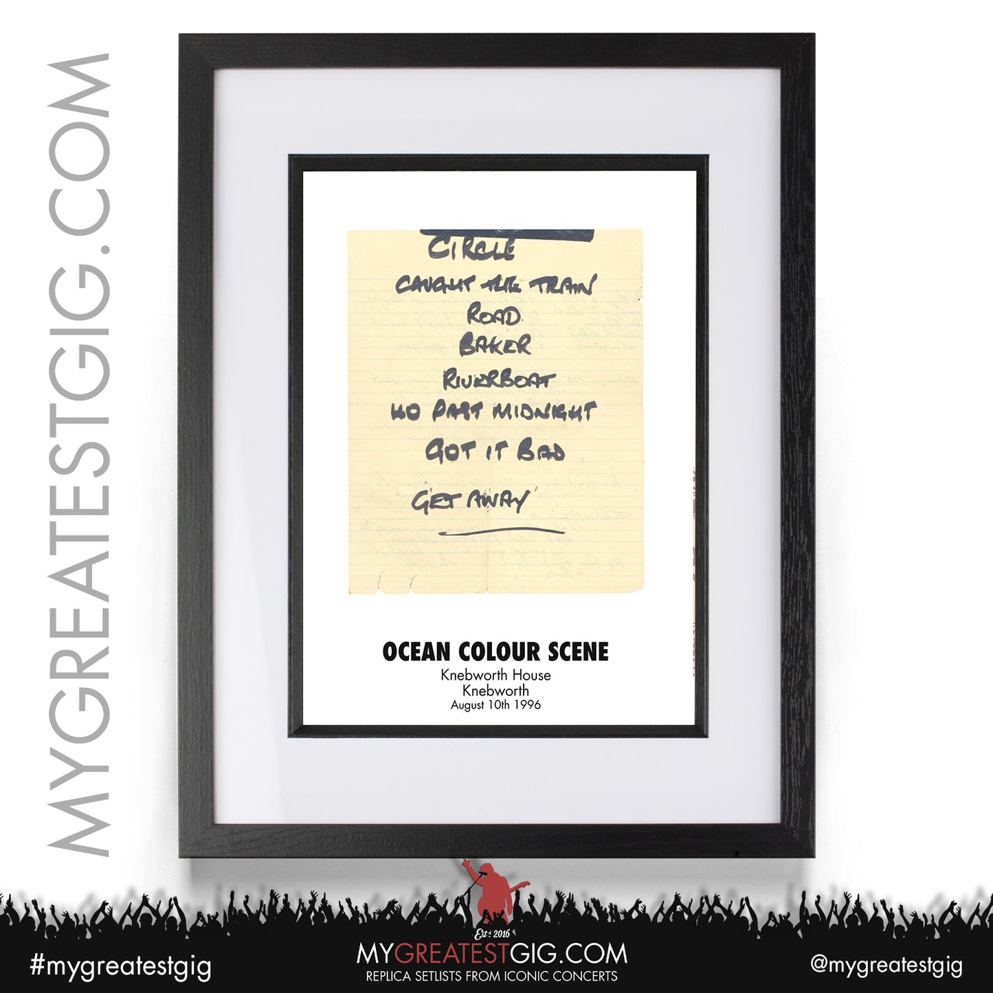 Ocean Colour Scene - Knebworth - August 10th 1996 Replica Setlist Poster