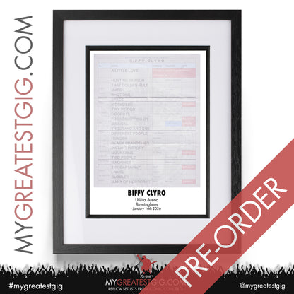 Biffy Clyro - Futique Tour 2026 - Replica Setlist Posters