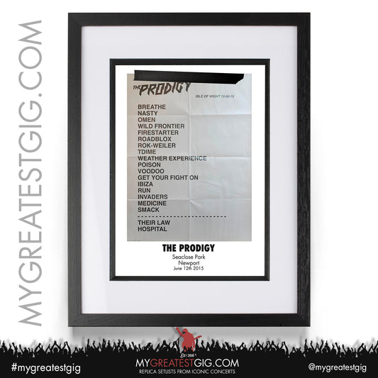 The Prodigy - Isle Of Wight - June 12th 2015 Replica Setlist Poster