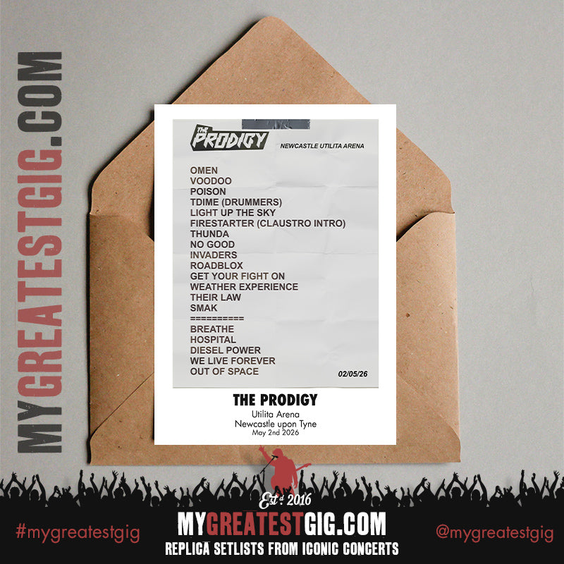 The Prodigy - Warrior's Dance Tour 2026 -  Replica Setlist Posters