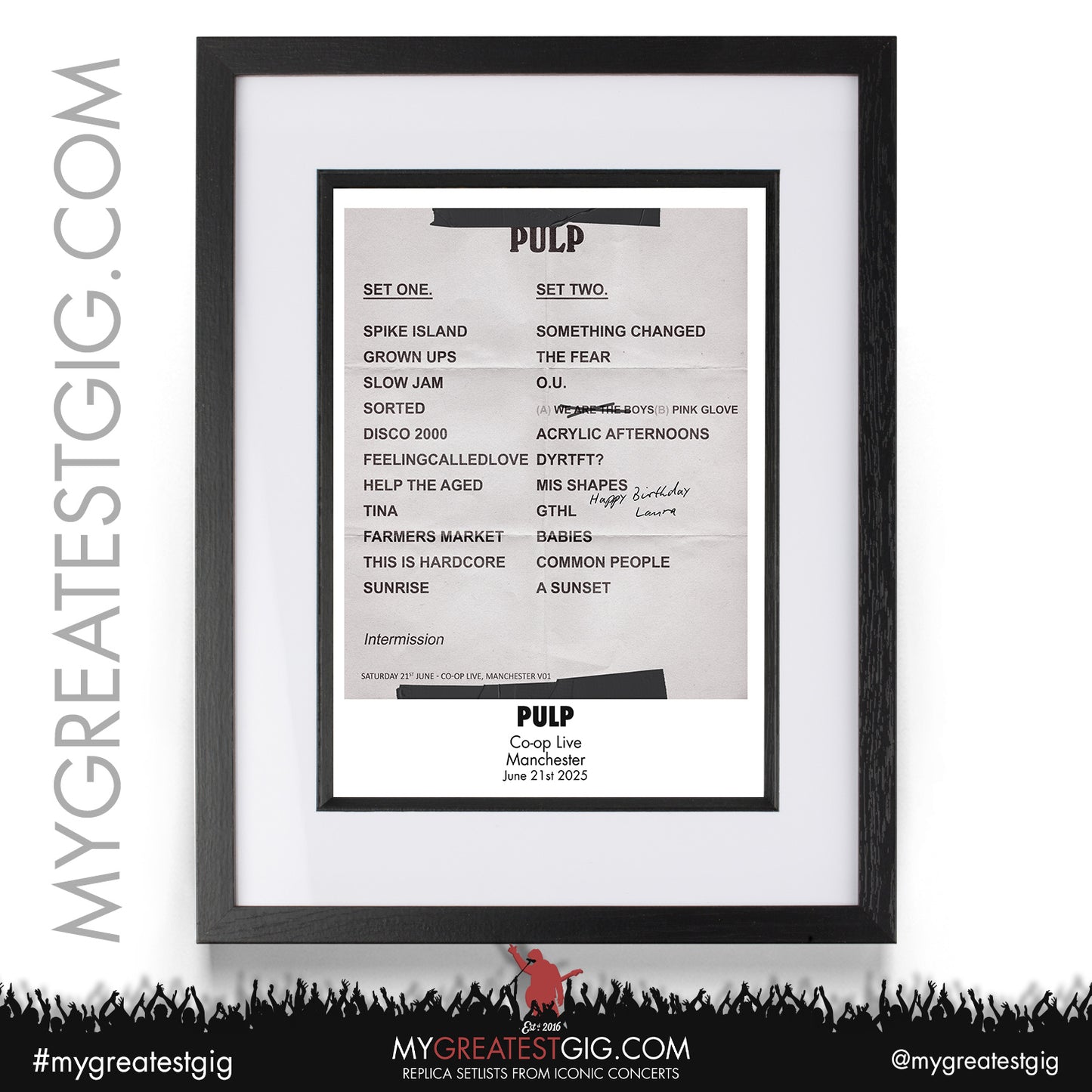 Pulp - You Deserve More: Live 2025 Tour - Replica Setlist Posters