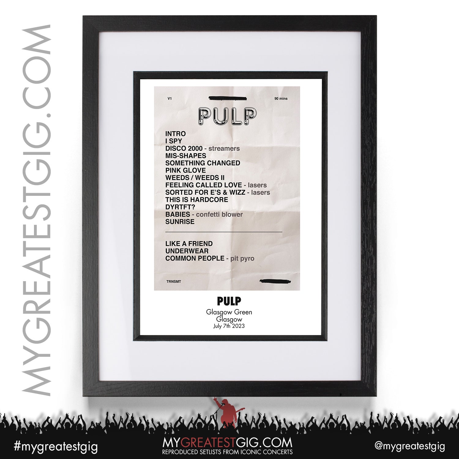 Pulp - Glasgow - July 7th 2023 Recreated Setlist Poster – My Greatest Gig