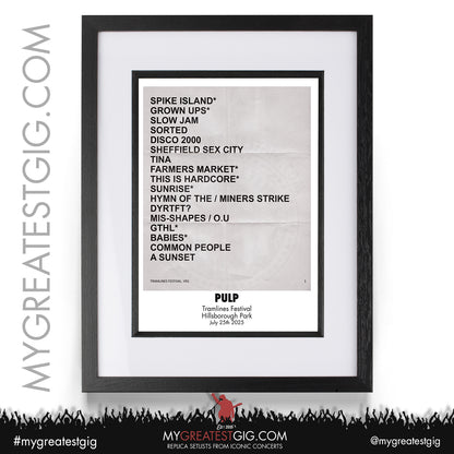 Pulp - You Deserve More: Live 2025 Tour - Replica Setlist Posters