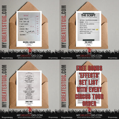 Take That - The Circus Live 2026 Tour - Replica Setlist Posters