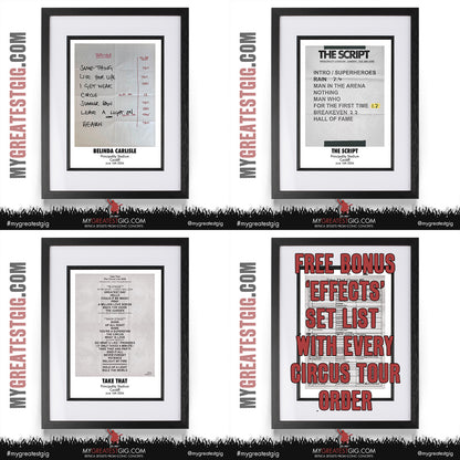 Take That - The Circus Live 2026 Tour - Replica Setlist Posters