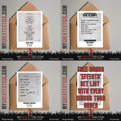 Take That - The Circus Live 2026 Tour - Replica Setlist Posters