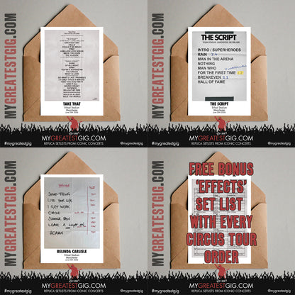 Take That - The Circus Live 2026 Tour - Replica Setlist Posters