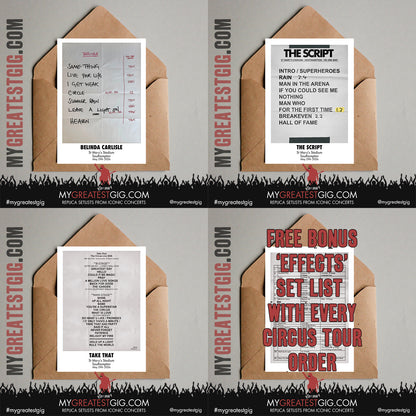 Take That - The Circus Live 2026 Tour - Replica Setlist Posters